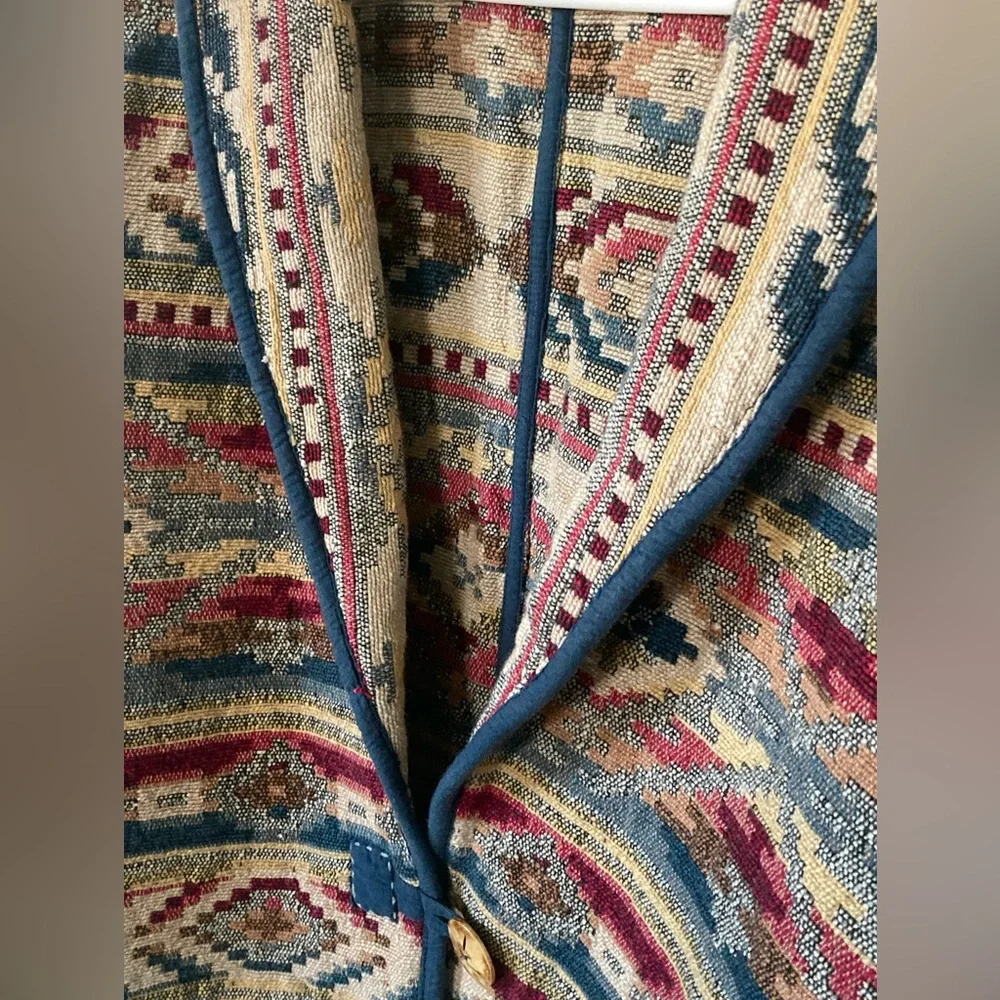 Flashback Women’s SZ L Blazer Southwestern design 100% cotton